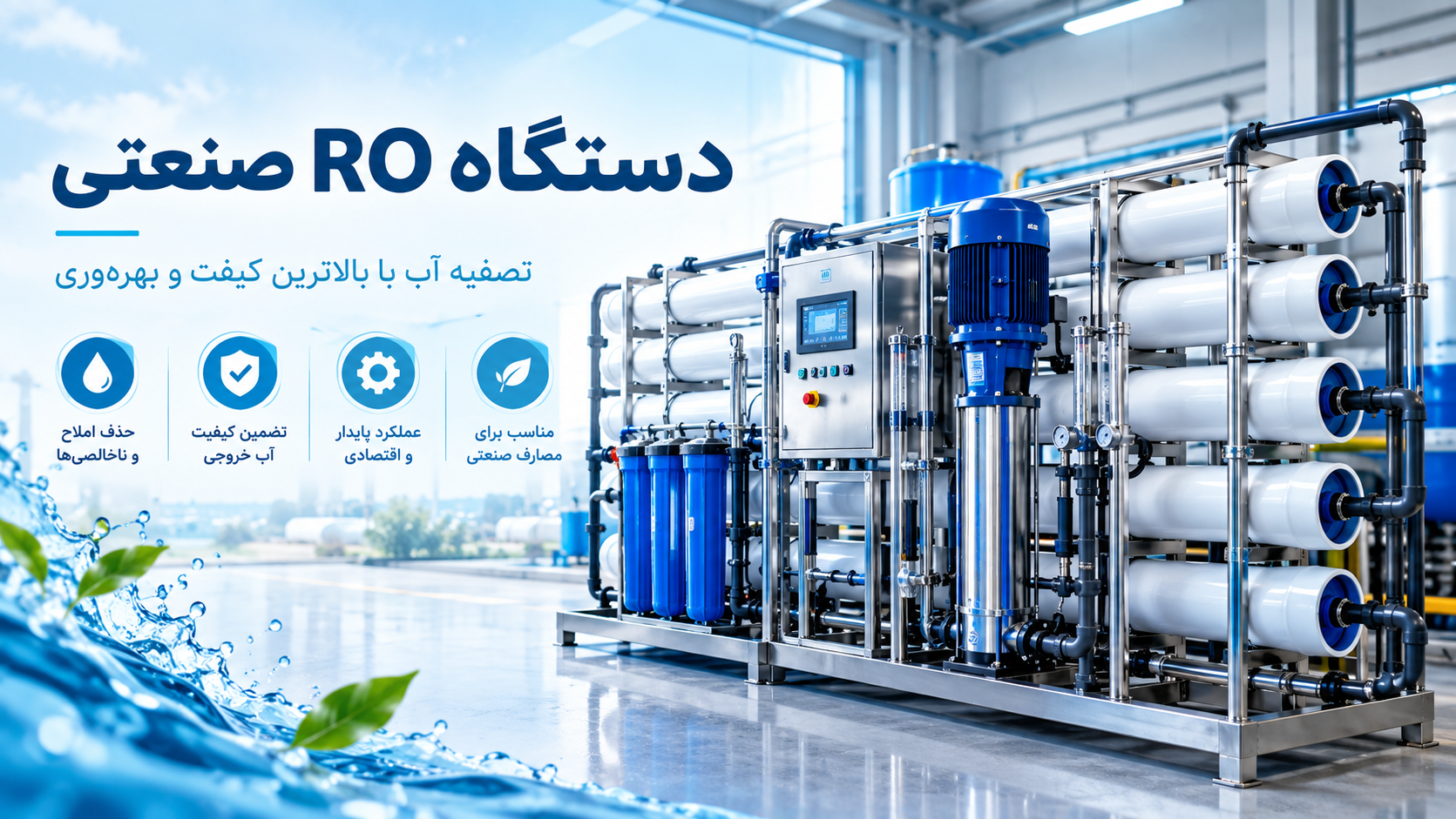 دستگاه RO صنعتی در کارخانه